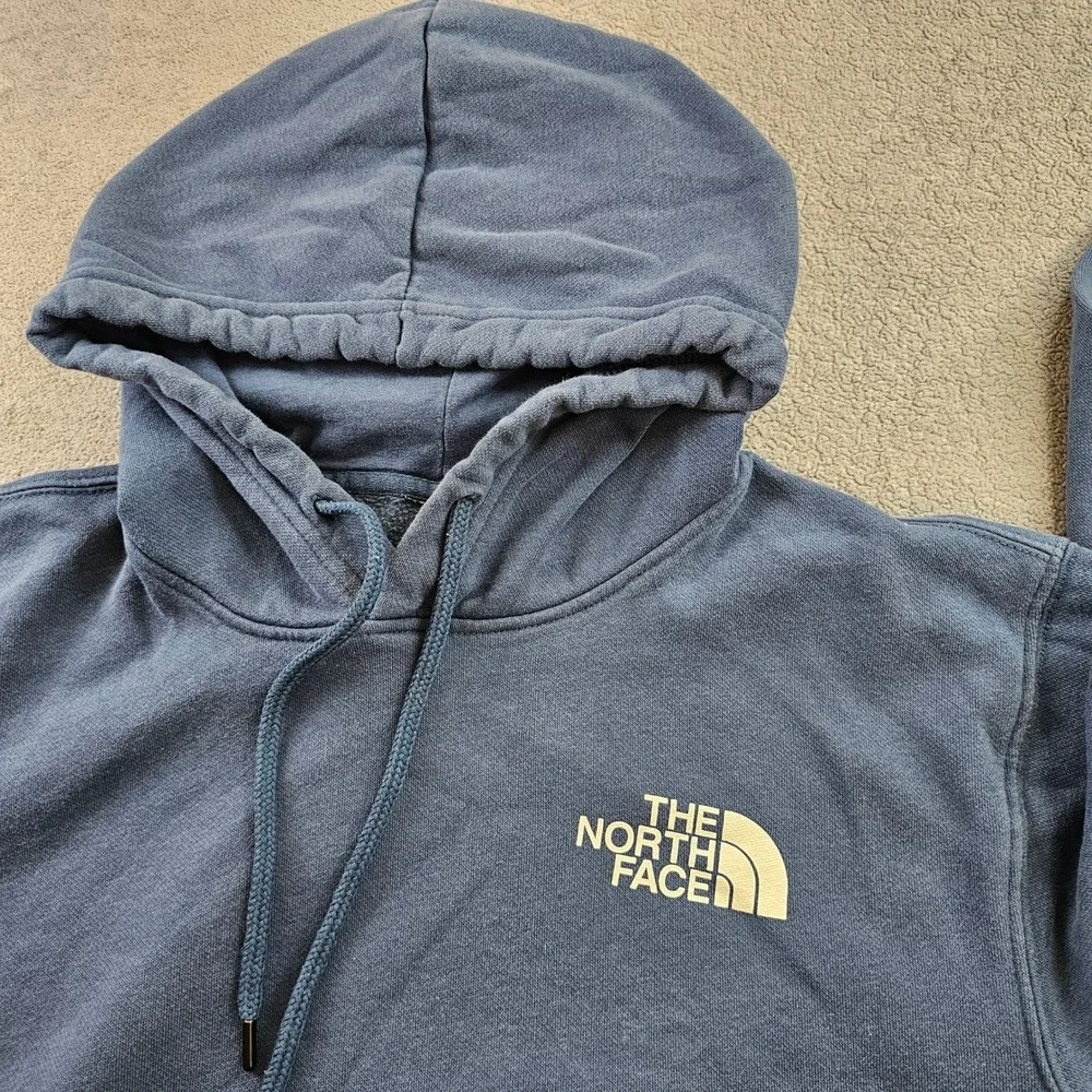 The North Face Hoodie Mens‎ Blue Box NSE Graphic Fleece Lined Relaxed Drawstring